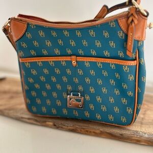 Dooney & Bourke Blue and Brown Shoulder Bag